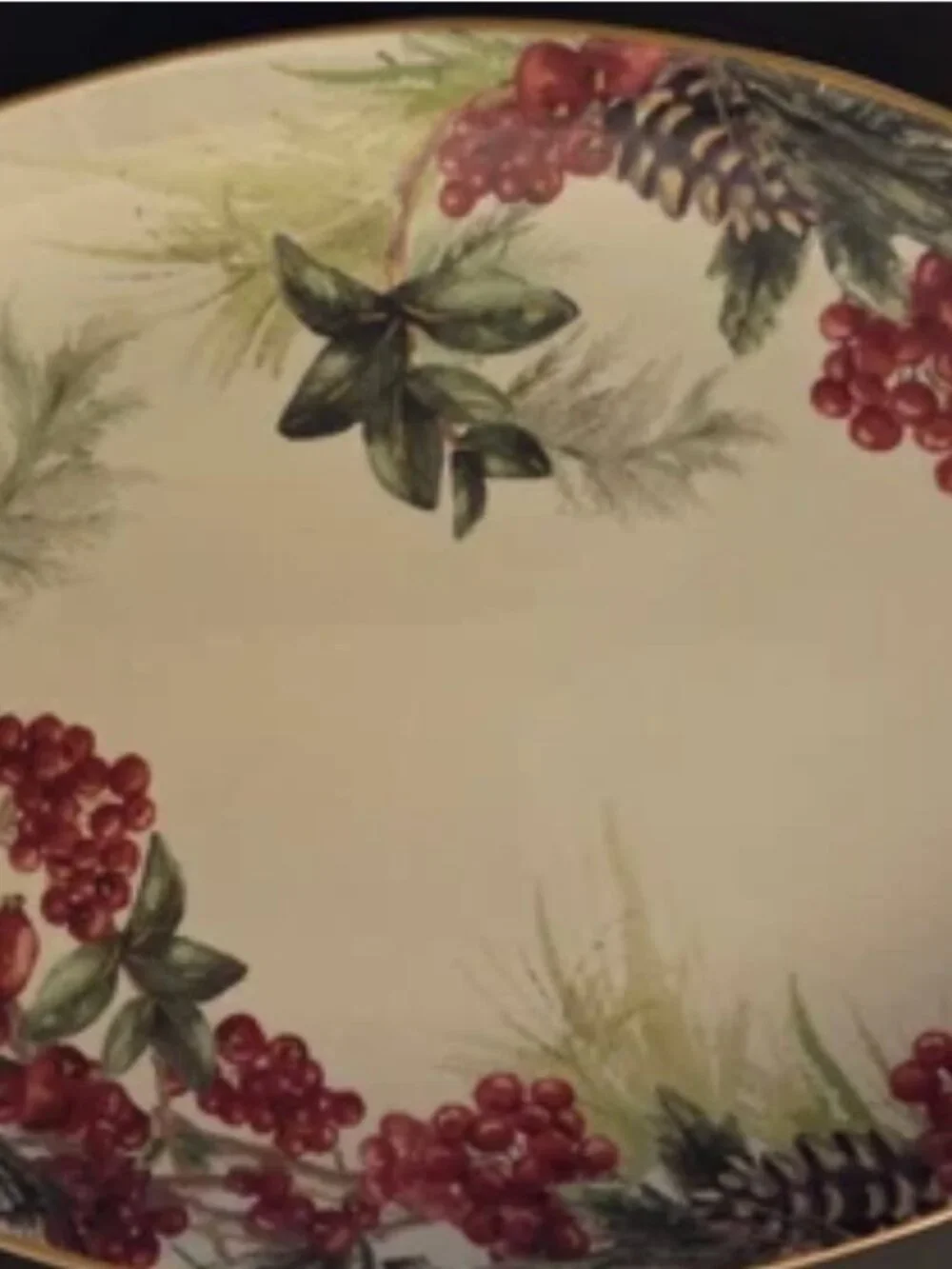 Vtg Williams Sonoma Botanical Wreath Serving Platter
